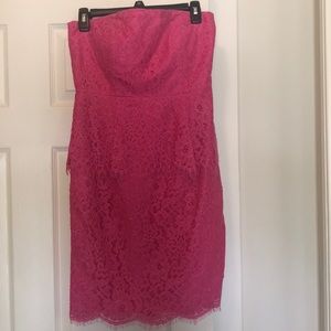 Hot pink lace Calvin Klein dress.